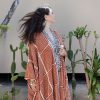 Isa Handmade Hand Crochet Embroidered Stitched Maxi Short Sleeves Kimono Duster Festival Boho Coastal Summer Resort Wear - Image 4