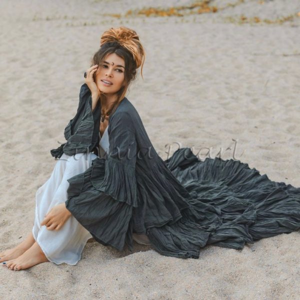 Enchanting Bali Bliss Ruffled Kimono - Ignite Your Boho Soul - Your Perfect Companion for Festival Vibes, Beach Wedding in Array of Sizes - Image 3