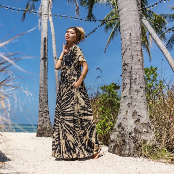 Kalina Bliss Tie Dye Maxi: Embrace Your Free Spirit in Boho Chic Style - Handmade with love for every one - Channels Hippie Vibes with ZP #0312 - Image 2