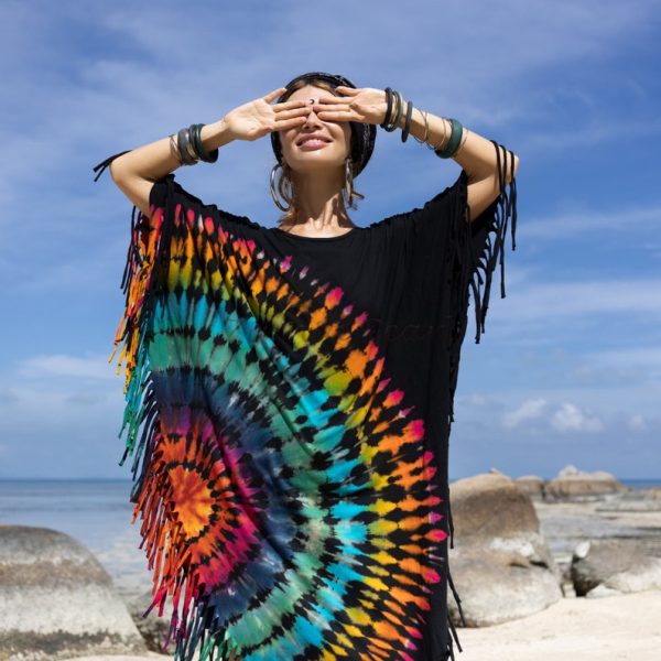 Unleash Your Inner Boho Goddess with our Handmade Tiedye Dress Tunic Arlo – A Vibrant Fusion of Colors for True Self-Expression - Image 3