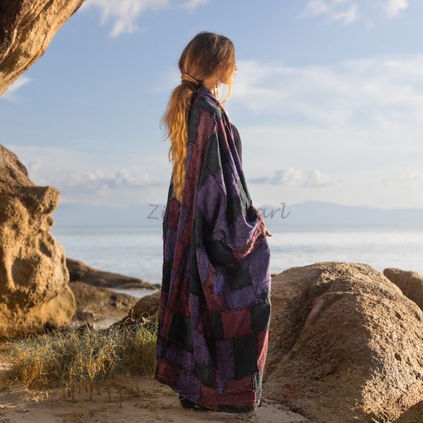 Veda - Ethereal Splendor - Handcrafted Plus Size Patchwork Kimono Duster - A Vintage-inspired Masterpiece - Image 2