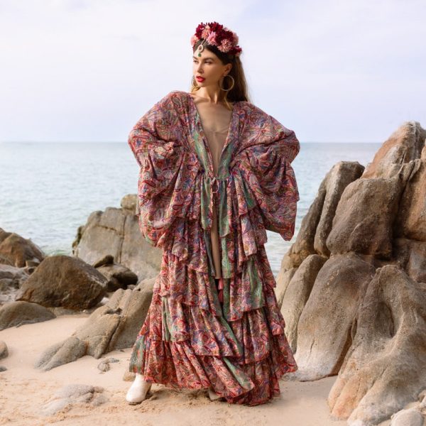 Bali Kimono - Silky Sophistication: Perfect for Beach Getaways, Weddings, House Parties, and Stylish Lounge Outings - Inclusive Sizing to 3X