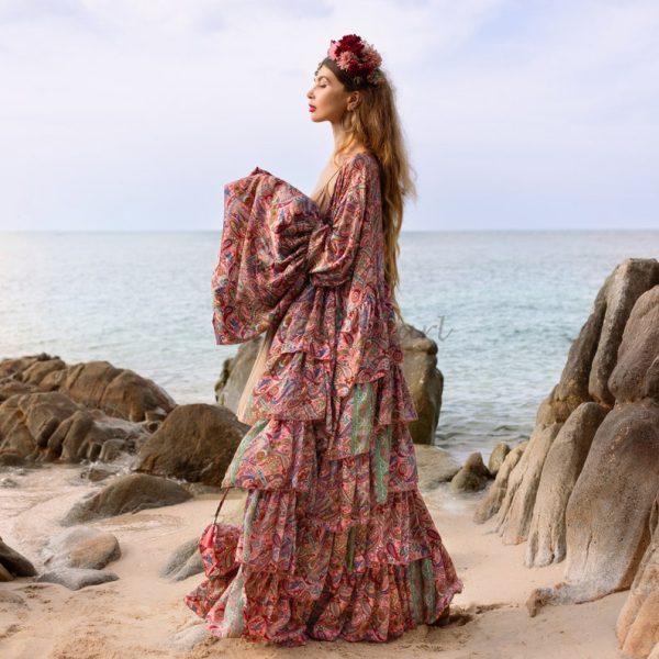 Bali Kimono - Silky Sophistication: Perfect for Beach Getaways, Weddings, House Parties, and Stylish Lounge Outings - Inclusive Sizing to 3X - Image 2