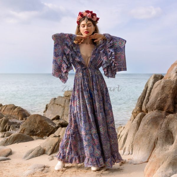 Cara Kimono- Silky Sophistication: A Boho-Chic Duster, Ideal for Parties, Lounging, and Beach Escapes, Perfect for Memorable Photoshoot! - Image 2