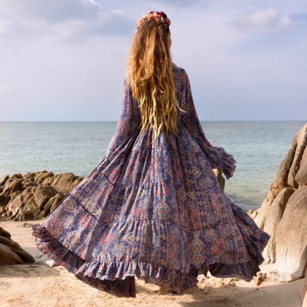 Cara Kimono- Silky Sophistication: A Boho-Chic Duster, Ideal for Parties, Lounging, and Beach Escapes, Perfect for Memorable Photoshoot! - Image 4