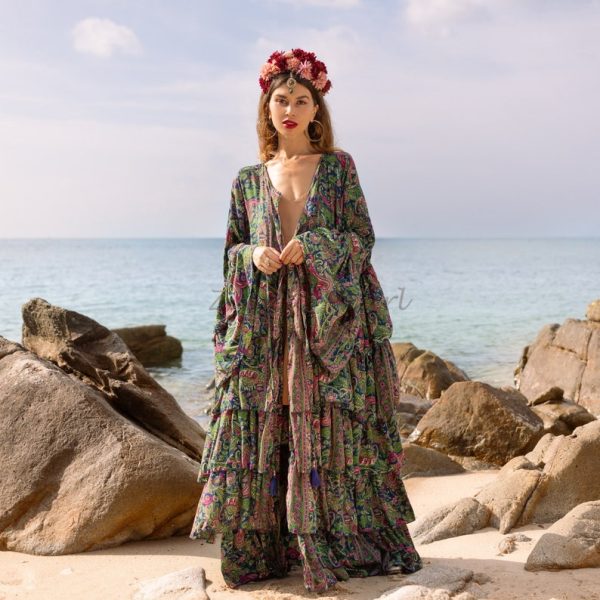 Bali Kimono - Silky Sophistication: Perfect for Beach Getaways, Weddings, House Parties, and Stylish Lounge Outings - Inclusive Sizing to 3X