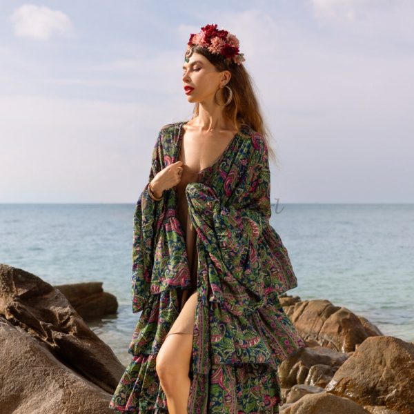 Bali Kimono - Silky Sophistication: Perfect for Beach Getaways, Weddings, House Parties, and Stylish Lounge Outings - Inclusive Sizing to 3X