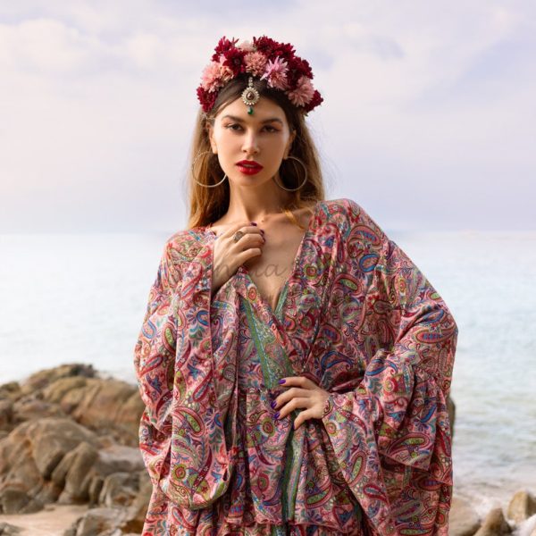 Bali Kimono - Silky Sophistication: Perfect for Beach Getaways, Weddings, House Parties, and Stylish Lounge Outings - Inclusive Sizing to 3X - Image 3