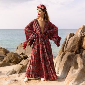 Cara Kimono- Silky Sophistication: A Boho-Chic Duster, Ideal for Parties, Lounging, and Beach Escapes, Perfect for Memorable Photoshoot!