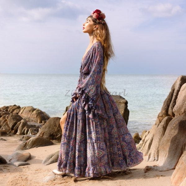 Cara Kimono- Silky Sophistication: A Boho-Chic Duster, Ideal for Parties, Lounging, and Beach Escapes, Perfect for Memorable Photoshoot! - Image 3