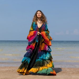 Bali Bliss Tiedye Kimono - Zinnia Pearl Eleganza: Embrace Your Boho Goddess Vibes - Handcrafted Beauty in an Array of Sizes!