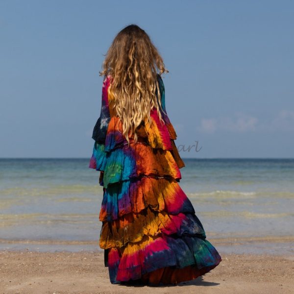 Bali Bliss Tiedye Kimono - Zinnia Pearl Eleganza: Embrace Your Boho Goddess Vibes - Handcrafted Beauty in an Array of Sizes! - Image 4