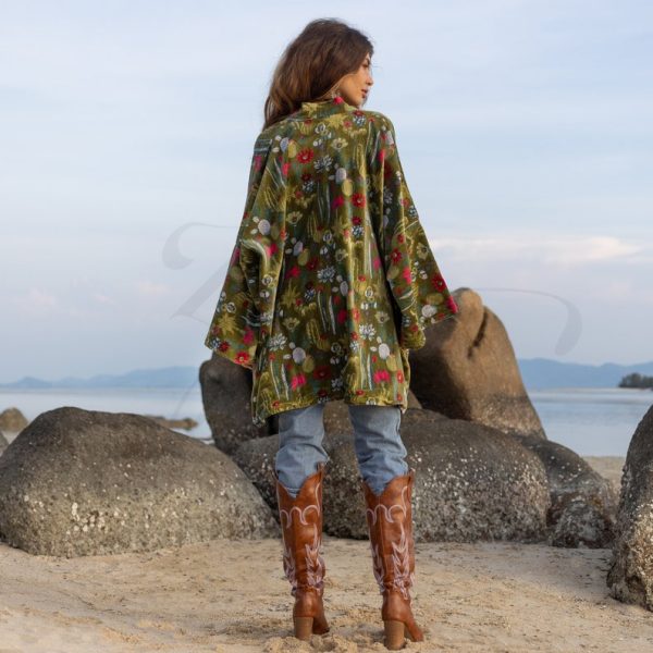 Mei - Velvet Whisper Kimono - handmade jacket for Boho lovers - inclusive Sizes - Exquisitely Crafted for Your Unique Style - Image 2