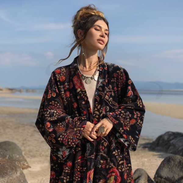 Mai Velvet Kimono: A Classic Elegant Piece for the Free-Spirited Soul – Handmade with Care for Every Body in Mind Perfect Year - Round Style