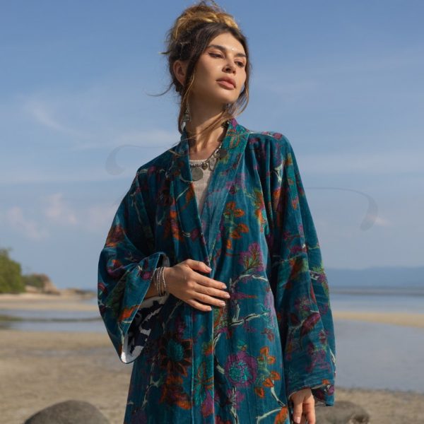 Mai Velvet Kimono: A Classic Elegant Piece for the Free-Spirited Soul – Handmade with Care for Every Body in Mind Perfect Year - Round Style