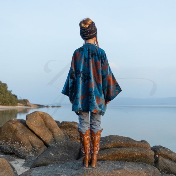 Mei - Velvet Whisper Kimono - handmade jacket for Boho lovers - inclusive Sizes - Exquisitely Crafted for Your Unique Style