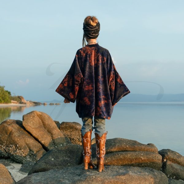 Mei - Velvet Whisper Kimono - handmade jacket for Boho lovers - inclusive Sizes - Exquisitely Crafted for Your Unique Style - Image 2