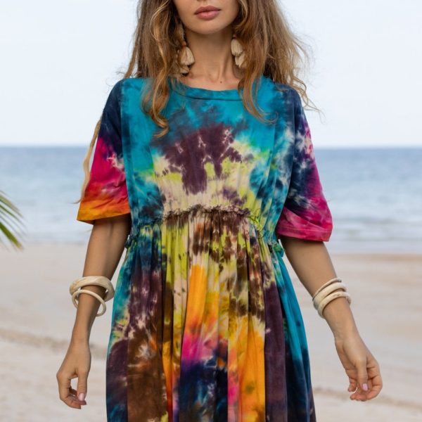 Kalina Bliss Tie Dye Maxi: Embrace Your Free Spirit in Boho Chic Style - Handmade with love for every one - Channels Hippie Vibes with ZP - Image 3