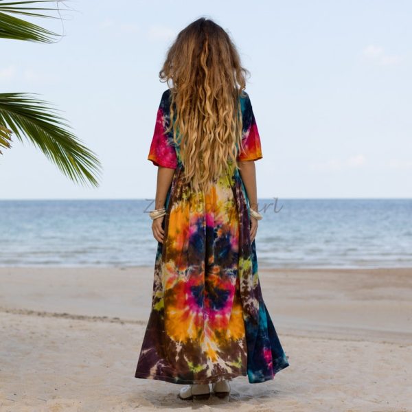 Kalina Bliss Tie Dye Maxi: Embrace Your Free Spirit in Boho Chic Style - Handmade with love for every one - Channels Hippie Vibes with ZP - Image 2