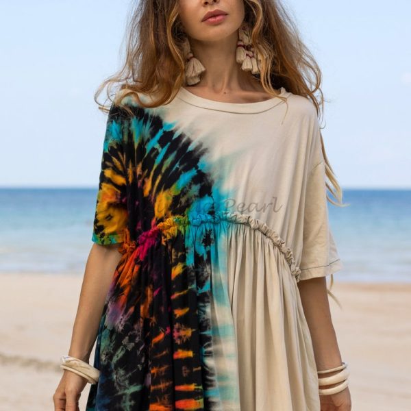 Kalina Bliss Tie Dye Maxi: Embrace Your Free Spirit in Boho Chic Style - Handmade with love for every one - Channels Hippie Vibes with ZP