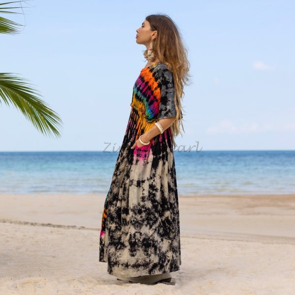 Kalina Bliss Tie Dye Maxi: Embrace Your Free Spirit in Boho Chic Style - Handmade with love for every one - Channels Hippie Vibes with ZP - Image 3