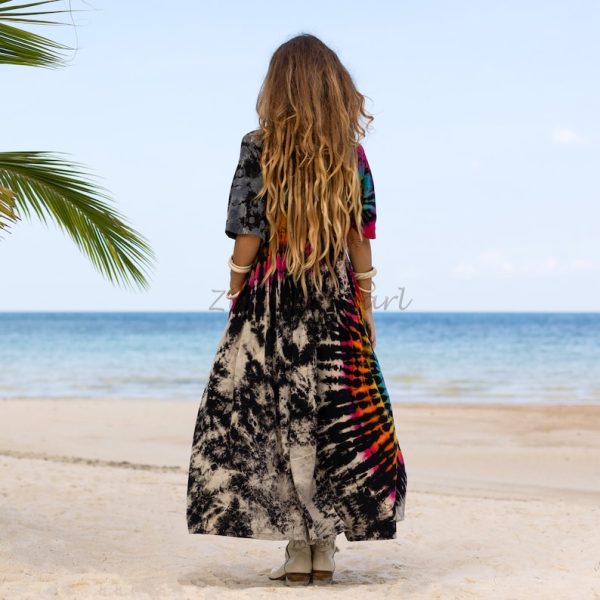 Kalina Bliss Tie Dye Maxi: Embrace Your Free Spirit in Boho Chic Style - Handmade with love for every one - Channels Hippie Vibes with ZP - Image 2