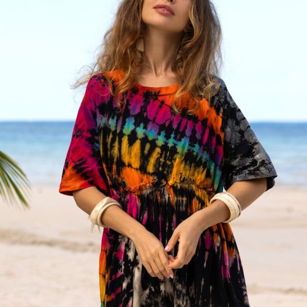 Kalina Bliss Tie Dye Maxi: Embrace Your Free Spirit in Boho Chic Style - Handmade with love for every one - Channels Hippie Vibes with ZP