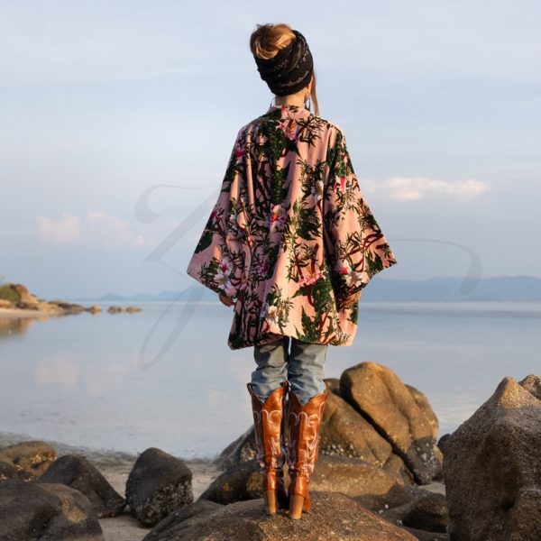 Mei - Velvet Whisper Kimono - handmade jacket for Boho lovers - inclusive Sizes - Exquisitely Crafted for Your Unique Style - Image 2