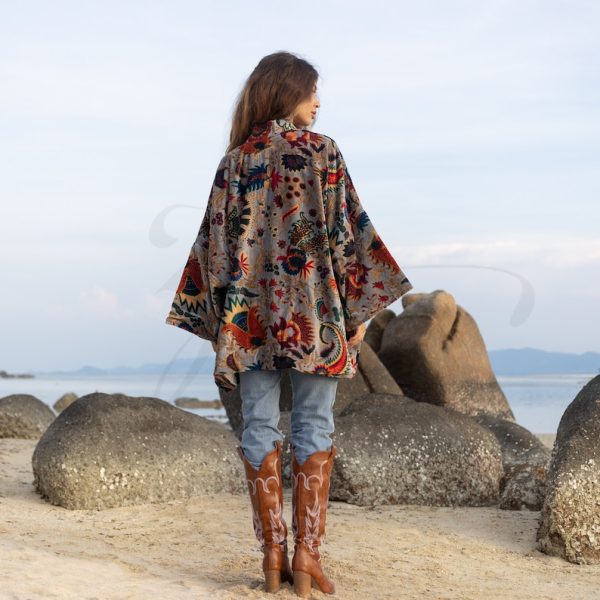 Mei - Velvet Whisper Kimono - handmade jacket for Boho lovers - inclusive Sizes - Exquisitely Crafted for Your Unique Style - Image 2