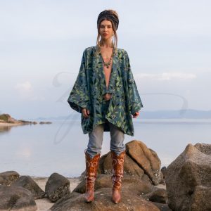 Mei - Velvet Whisper Kimono - handmade jacket for Boho lovers - inclusive Sizes - Exquisitely Crafted for Your Unique Style