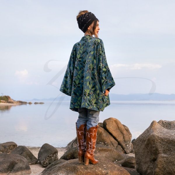 Mei - Velvet Whisper Kimono - handmade jacket for Boho lovers - inclusive Sizes - Exquisitely Crafted for Your Unique Style - Image 3