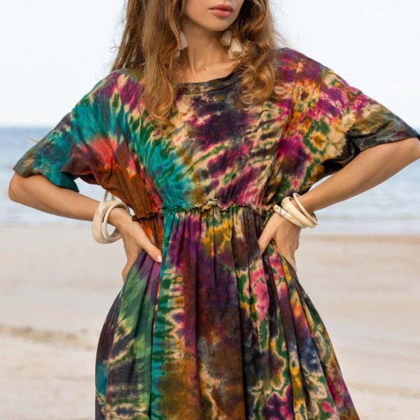 Kalina Bliss Tie Dye Maxi: Embrace Your Free Spirit in Boho Chic Style - Handmade with love for every one - Channels Hippie Vibes with ZP - Image 2