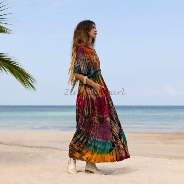 Kalina Bliss Tie Dye Maxi: Embrace Your Free Spirit in Boho Chic Style - Handmade with love for every one - Channels Hippie Vibes with ZP - Image 2