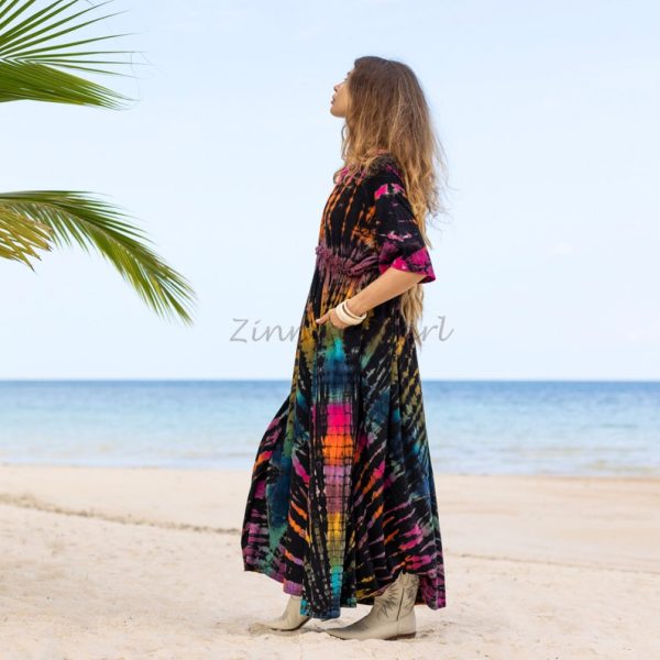 Kalina Bliss Tie Dye Maxi: Embrace Your Free Spirit in Boho Chic Style - Handmade with love for every one - Channels Hippie Vibes with ZP - Image 2