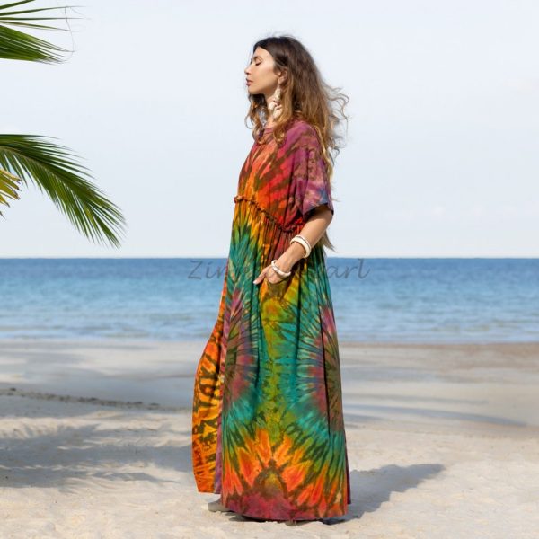 Kalina Bliss Tie Dye Maxi: Embrace Your Free Spirit in Boho Chic Style - Handmade with love for every one - Channels Hippie Vibes with ZP - Image 2