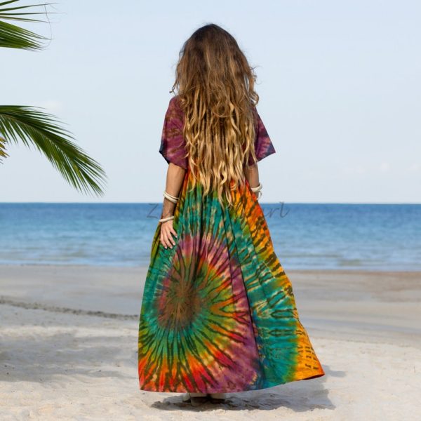 Kalina Bliss Tie Dye Maxi: Embrace Your Free Spirit in Boho Chic Style - Handmade with love for every one - Channels Hippie Vibes with ZP - Image 3